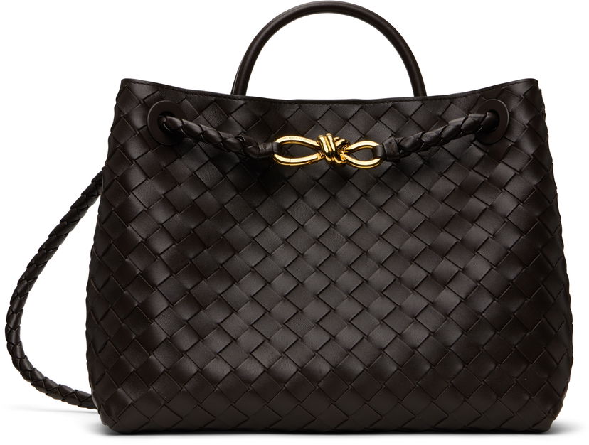 сумка-тоут Bottega Veneta Bottega Veneta Andiamo Woven Leather Tote Коричневий | 766016VCPP12272