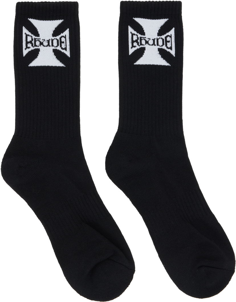 Шкарпетки Rhude Rhude Boys Logo Socks чорний | RHPF25SO02750