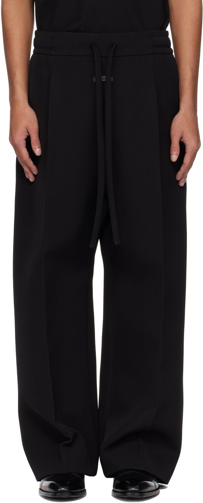 Штани Fear of God Fear of God Drawstring Wide Leg Trousers чорний | FGE240-407WCT