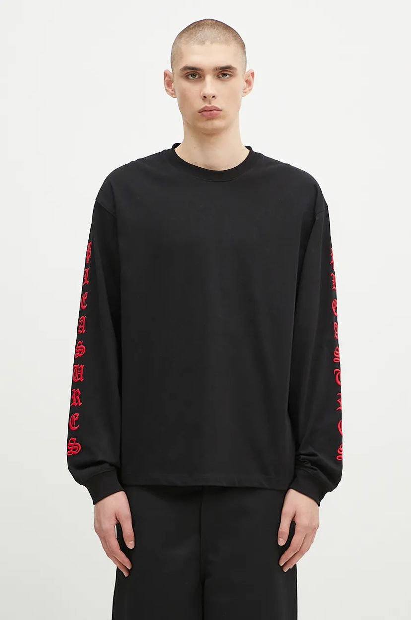 Футболка Pleasures T-Shirt Heavyweight Long Sleeve чорний | P24F045