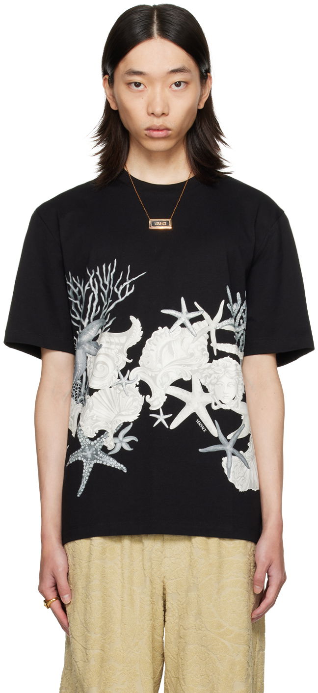 Футболка Versace Black Barocco Sea T-Shirt чорний | 1013302_1A11409