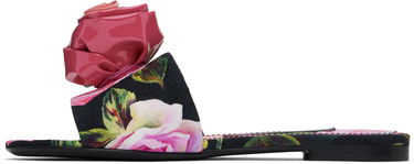 Догляд за взуттям Dolce & Gabbana Dolce&Gabbana Rose Print Brocade Slide Sandals Різнокольоровий | CQ0634 A6N91, 2