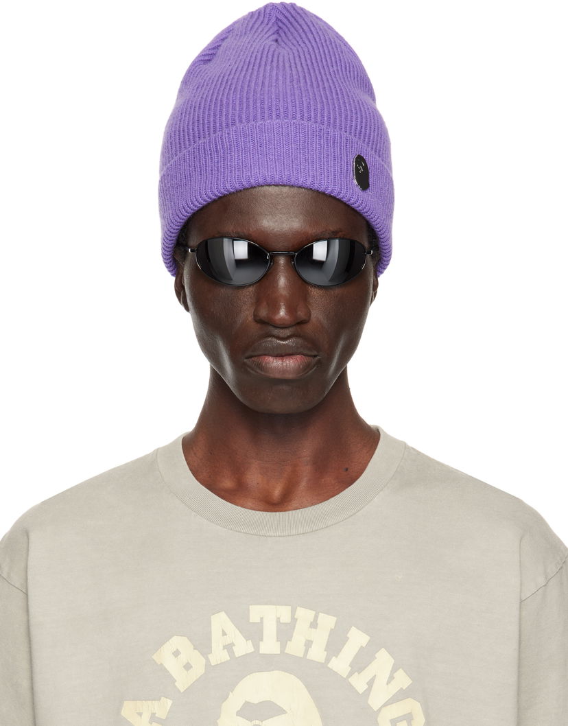 Шапка BAPE BAPE One Point Knit Beanie Фіолетовий | 001HTK801304M