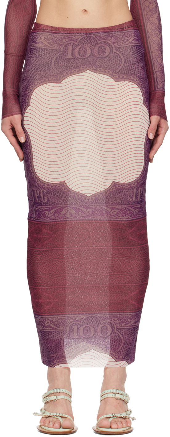 Спідниця Jean Paul Gaultier Gaultier 'The Cartouche' Maxi Skirt Бордовий | 24/25-F-JU142-T515-300128