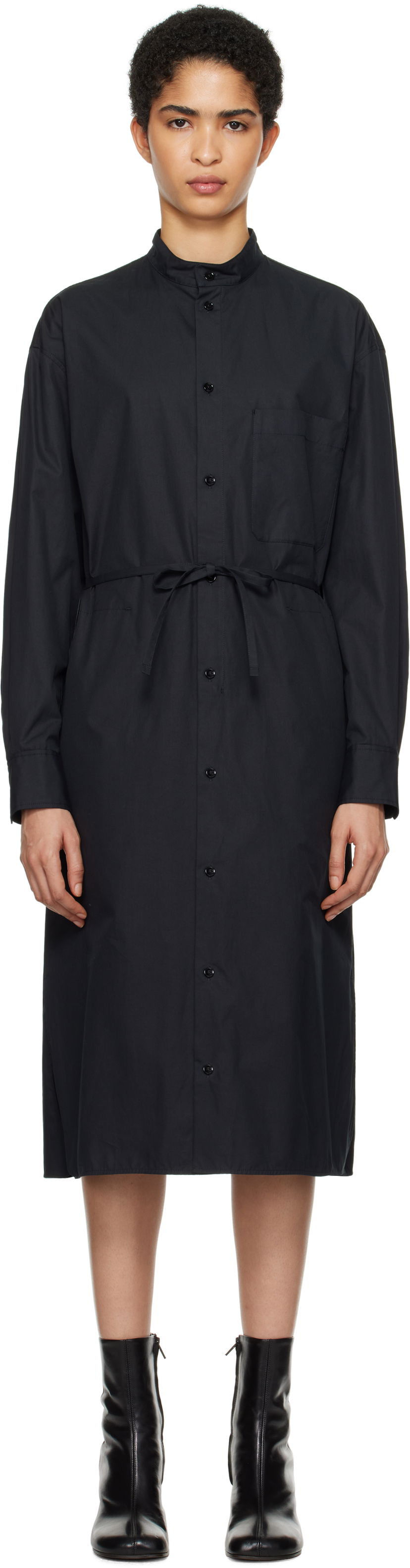 плаття LEMAIRE Lemaire Drawstring Midi Shirt Dress чорний | DR1087 LF839