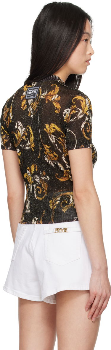Футболка Versace Versace Jeans Couture Barocco Lurex Knit Top чорний | E78HAFM07_ECMN45, 2