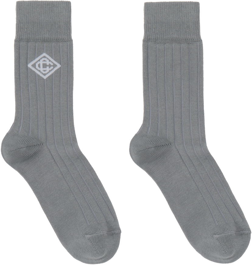 Шкарпетки Casablanca Dress Socks With Logo Сірий | APS25-ACC-086-02
