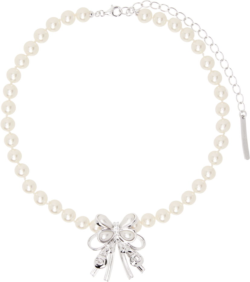 Кольє SHUSHU/TONG YVMIN Edition Pearl Butterfly Flower Curly Hair Choker білий | 24715SLV00NN