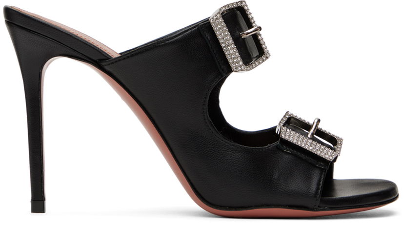 Аксесуари Amina Muaddi Amina Muaddi Millie Heeled Sandals чорний | MILLIE SLIPPER ST NAPPA