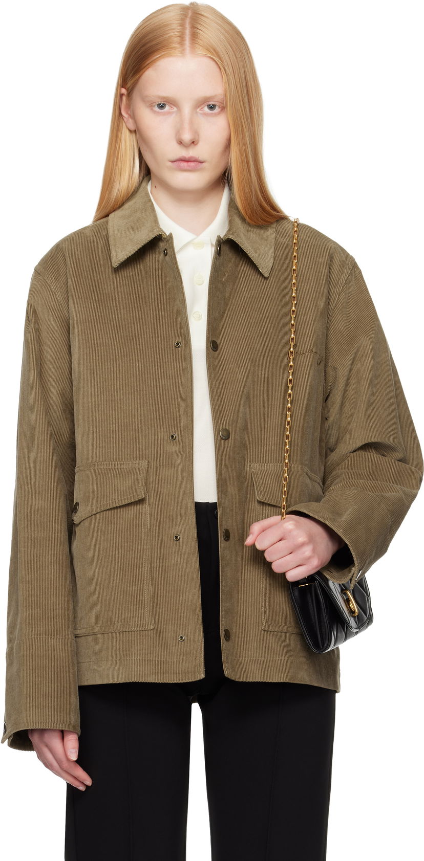 Куртка Burberry Burberry Corduroy Buttoned Jacket Зелений | 8110217