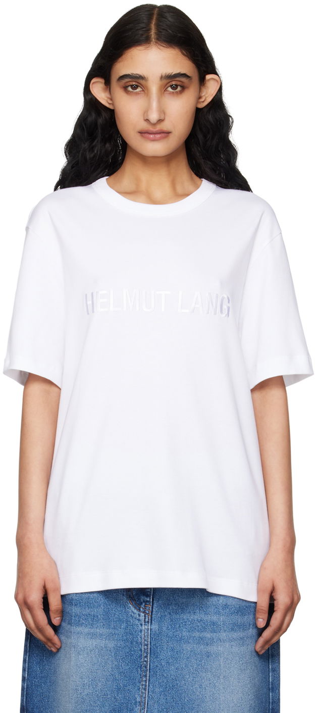 Футболка Helmut Lang Embroidered Logo T-Shirt білий | O04HM599