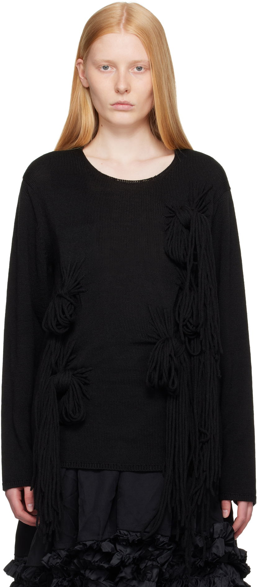 Cветр Comme des Garçons Homme Plus Acrylic Wool Jersey Knot Sweater чорний | PO-N001-051