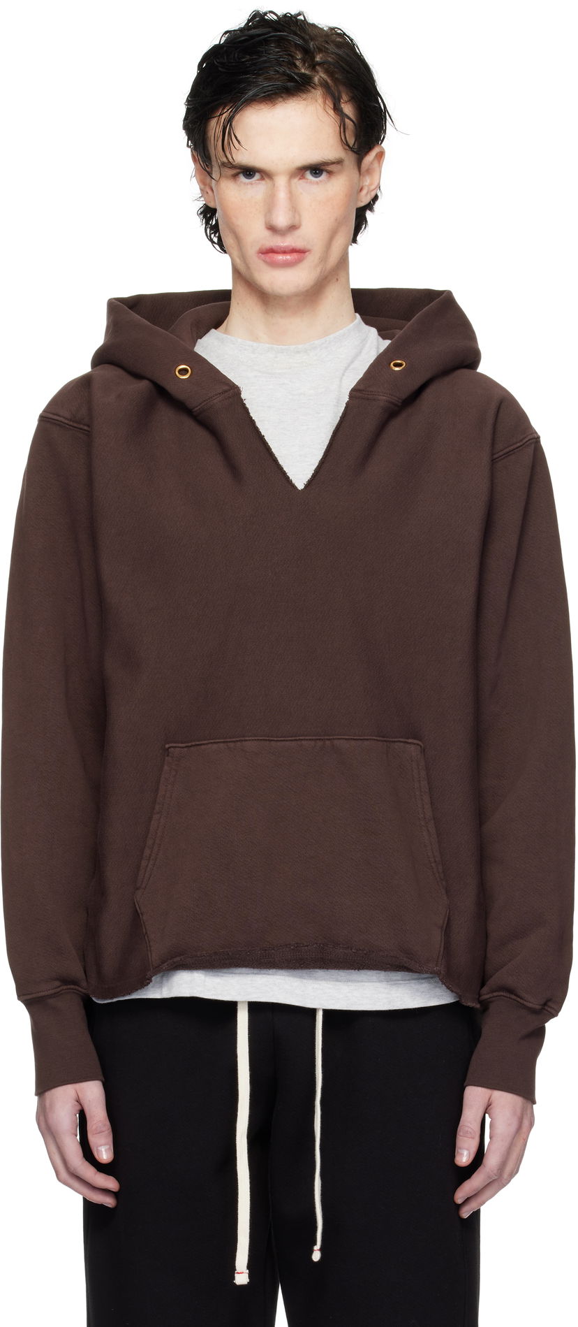 Світшоти LES TIEN Heavyweight Cropped Hoodie Коричневий | CF-1091-PD