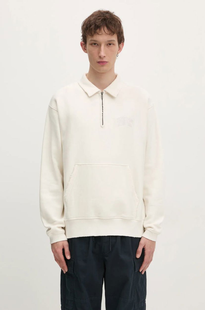 Світшоти thisisneverthat thisisneverthat Damaged Half Zip Polo Sweatshirt білий | TN243TSWOW02