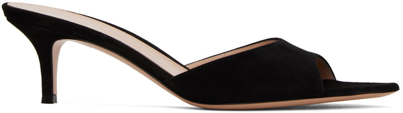 Кросівки та взуття Gianvito Rossi Pointed Suede Heeled Mules чорний | G15110.55RIC.CAM