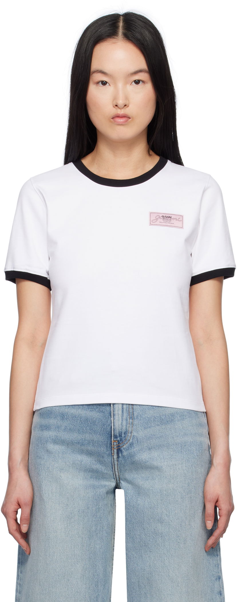 Футболка GANNI Ganni Heavy Cotton T-Shirt білий | T4120