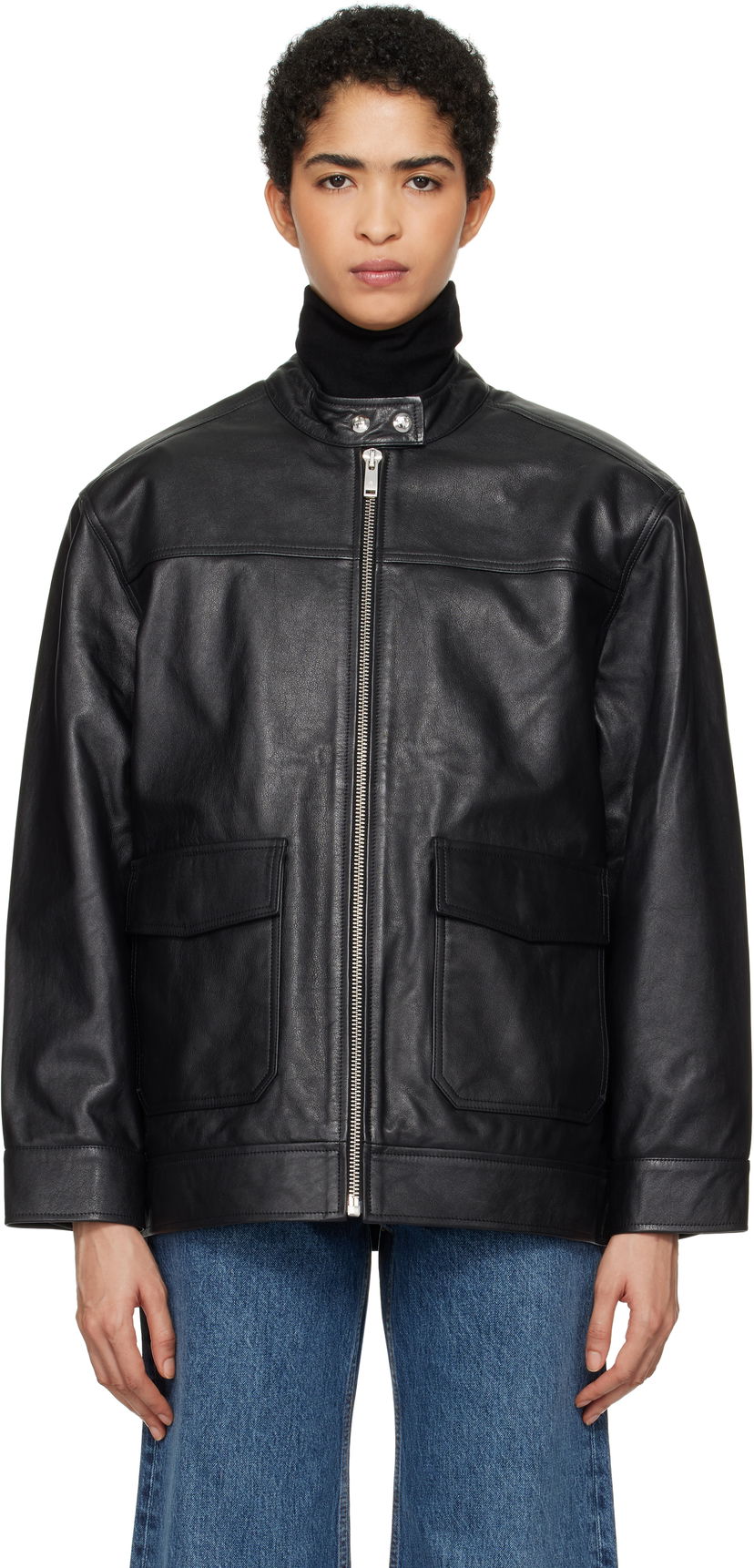 Куртка Anine Bing Henry Leather Jacket чорний | A-01-10189-000