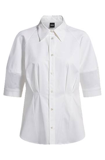Сорочка BOSS Stretch Cotton Tailored Blouse білий | 50539901