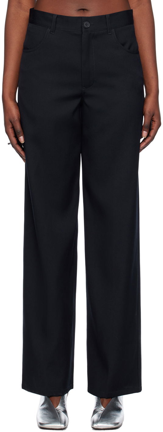 Штани Jil Sander Wide-Leg Trousers темно-синій | J04KA0004_J40003