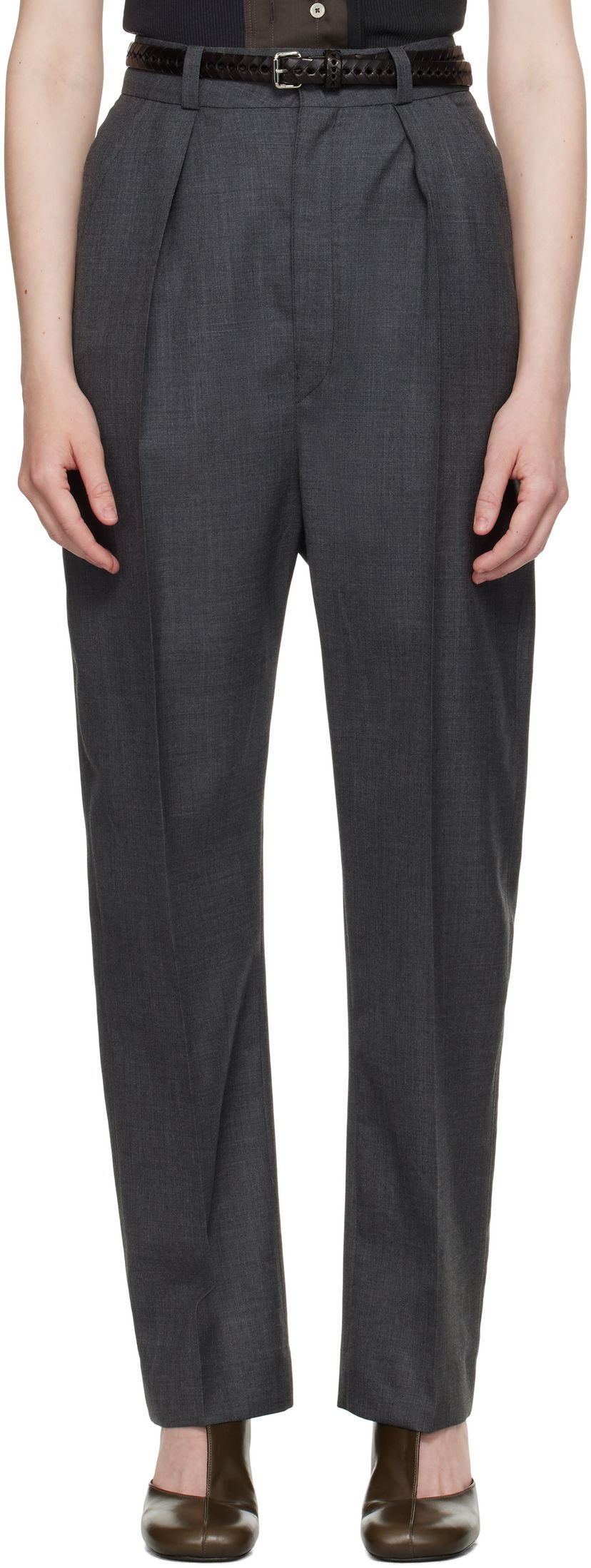 Штани LEMAIRE Lemaire Dropped Crotch Soft Trousers Сірий | PA1183 LF1386