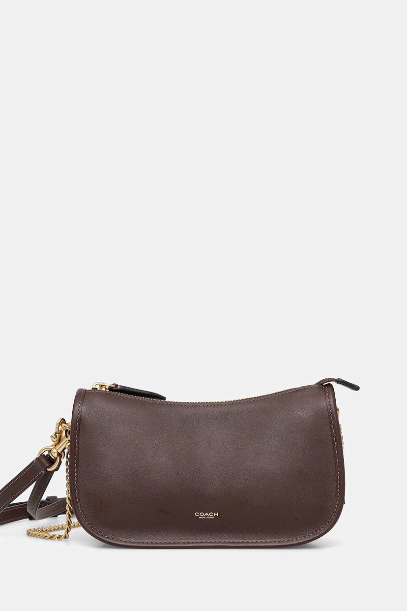 Сумка Coach Waverly Crescent Chain Shoulder Bag Коричневий | CCC36
