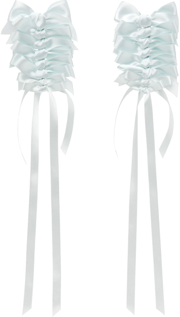 Сережки Simone Rocha Simone Rocha Long Rosette Bow Earrings білий | ERG426 0916