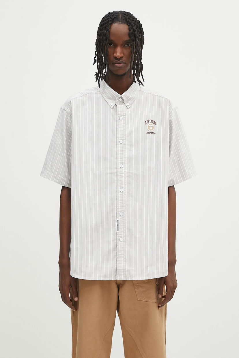 Сорочка AAPE by A Bathing Ape AAPE Now Short Sleeve Button-Down Shirt Сірий | AAPSRM8517XXO