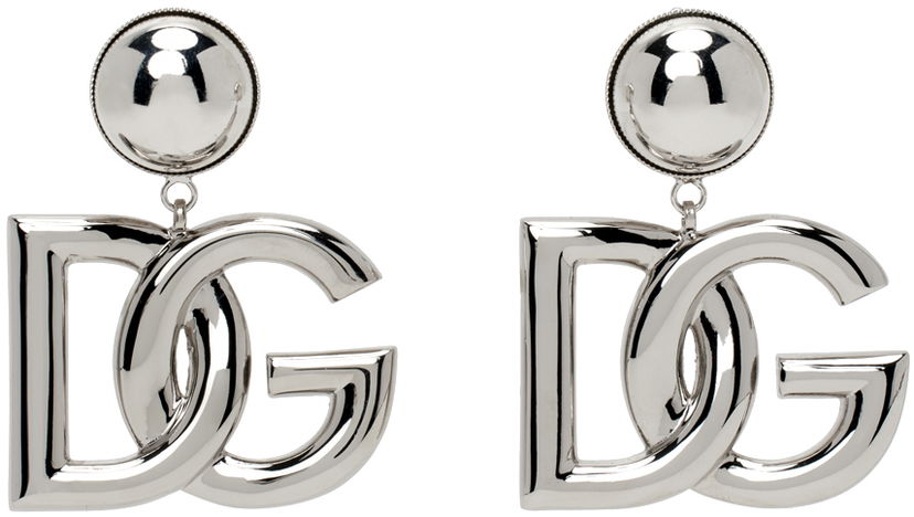 Сережки Dolce & Gabbana Silver 'DG' Earrings Металік | WEN6P2 W1111