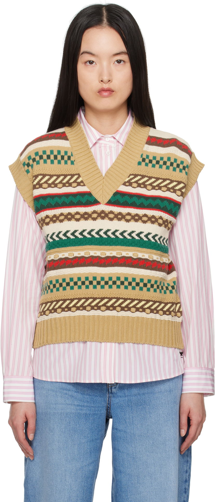 Cветр Max Mara Weekend Max Mara Vicino Knit Vest бежевий | 2515351021600
