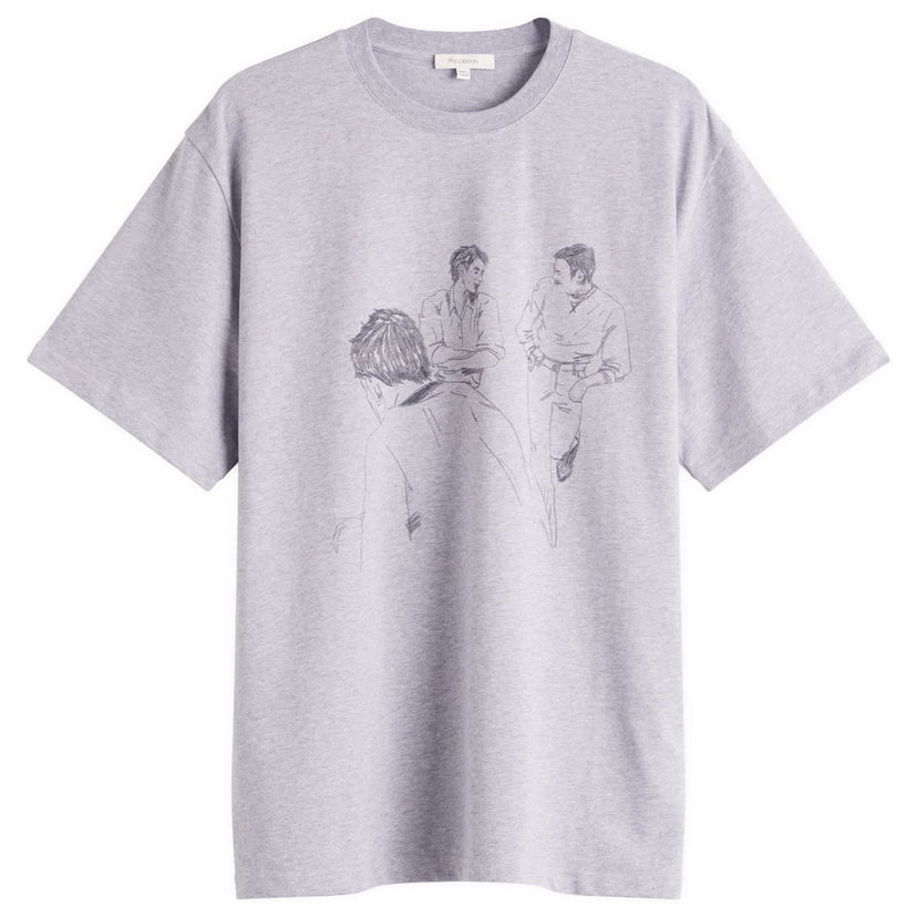 Футболка JW Anderson JW Anderson Cafe Scene Printed T-Shirt, Size Small Сірий | JT0303-PG1510-945