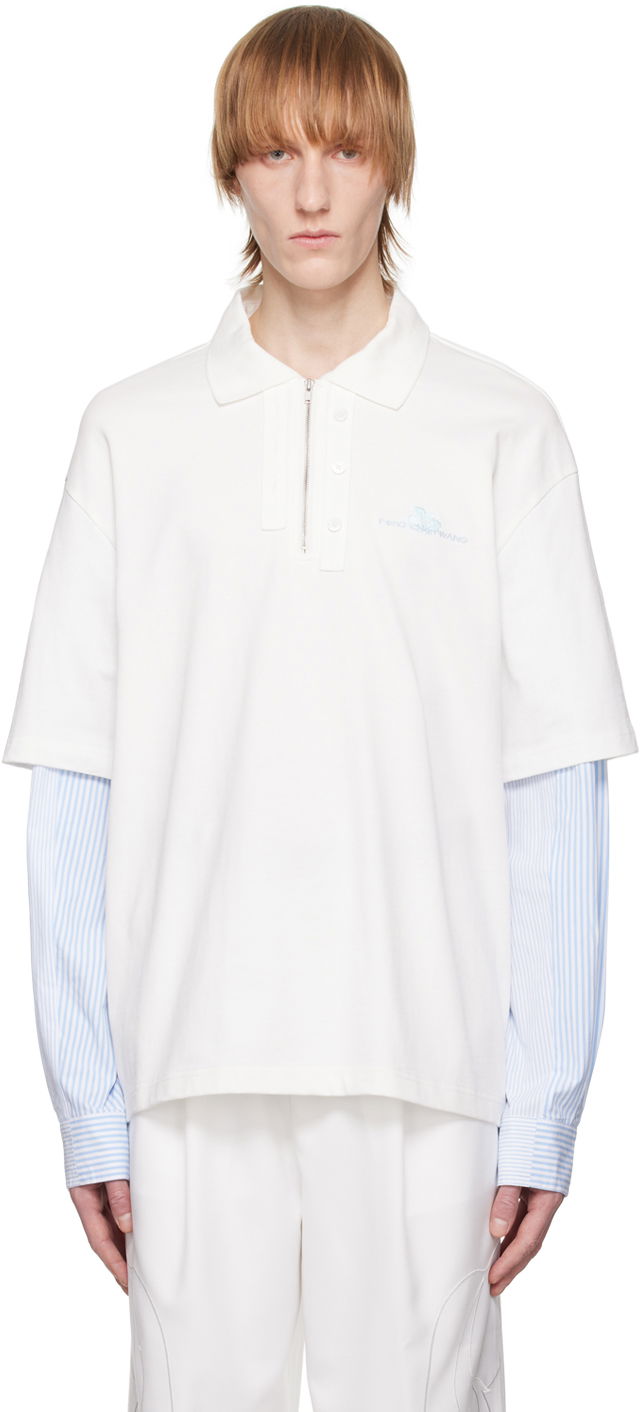 Сорочка поло Feng Chen Wang Feng Chen Wang Layered Polo білий | FMS15PL01