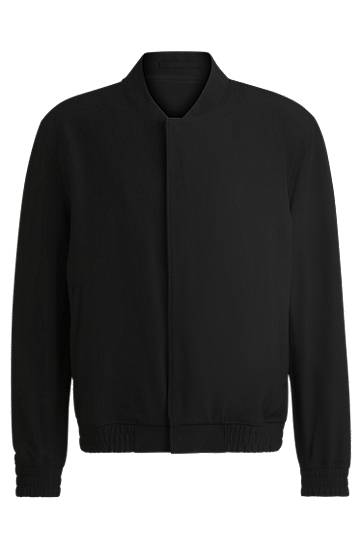 Куртка бомбер BOSS Performance-Stretch Twill Bomber Jacket чорний | 50531284