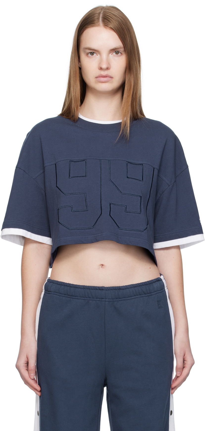 Кроп-топи Ksubi Ksubi '99' Boyfriend Cropped T-Shirt темно-синій | WFA25TE001