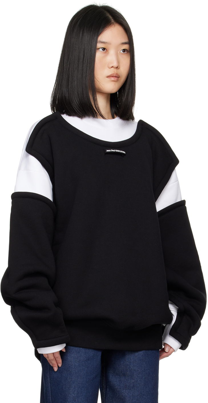 Світшоти Jean Paul Gaultier Jean Paul Gaultier 'The Petit Grand' Layered Sweatshirt чорний | 24/30-F-SW040-J057-0100, 1