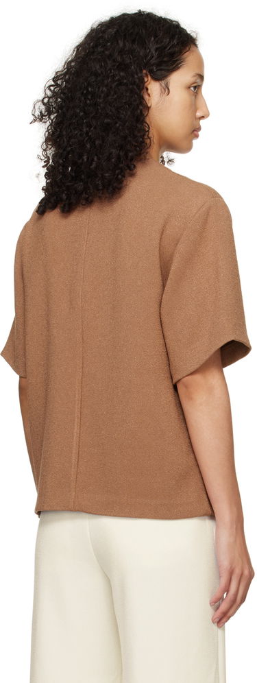 Футболка Anine Bing Maddie Relaxed-Fit Wool-Blend T-Shirt Коричневий | A-07-9806-200, 2
