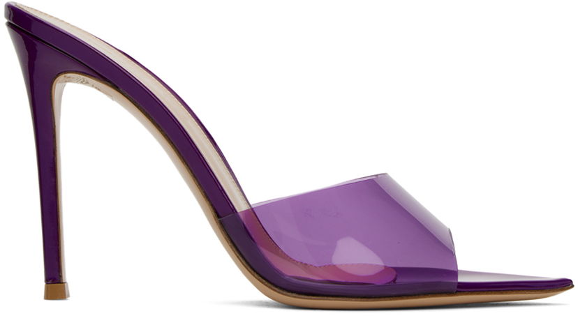 Кросівки та взуття Gianvito Rossi Elle 105 Transparent Strap Heels Фіолетовий | G11900.15RIC.GSV