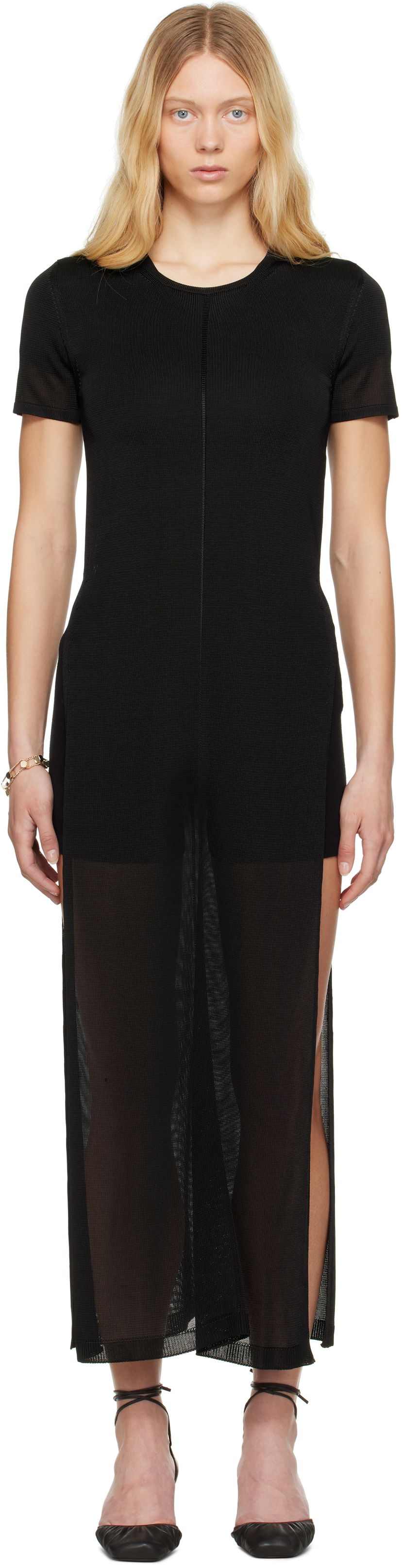плаття LEMAIRE Lemaire Column Slits Midi Dress чорний | DR1104 LK1037