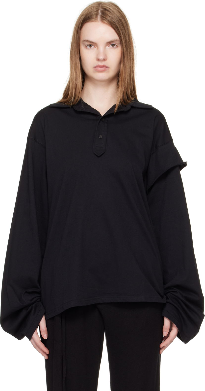 Сорочка поло Ottolinger Ottolinger Long Sleeve Polo чорний | 115-102915-02