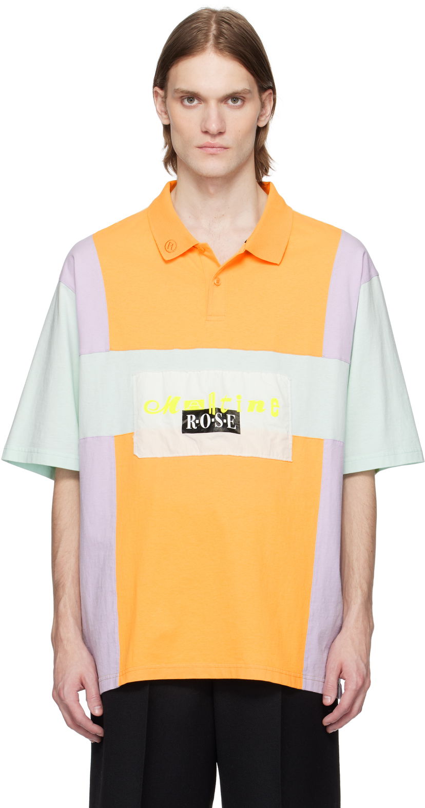 Сорочка поло Martine Rose Martine Rose Oversized Panelled Polo Помаранчевий | 643JE03800I