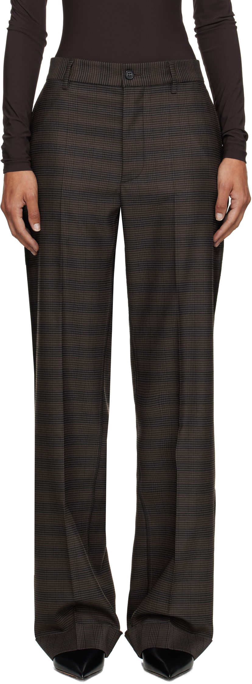 Штани Maison Margiela MM6 Maison Margiela Checked Tailoring Trousers Коричневий | S52KA0536 M35475