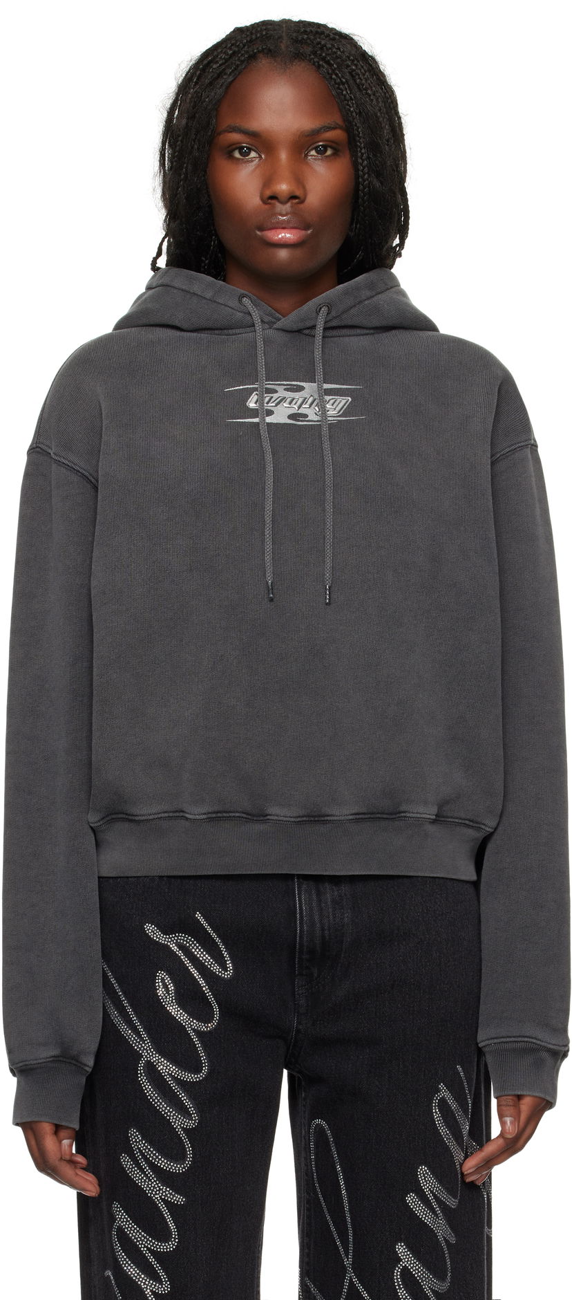 Світшоти Alexander Wang Blade Logo-Embossed Hoodie чорний | 4CC4242107