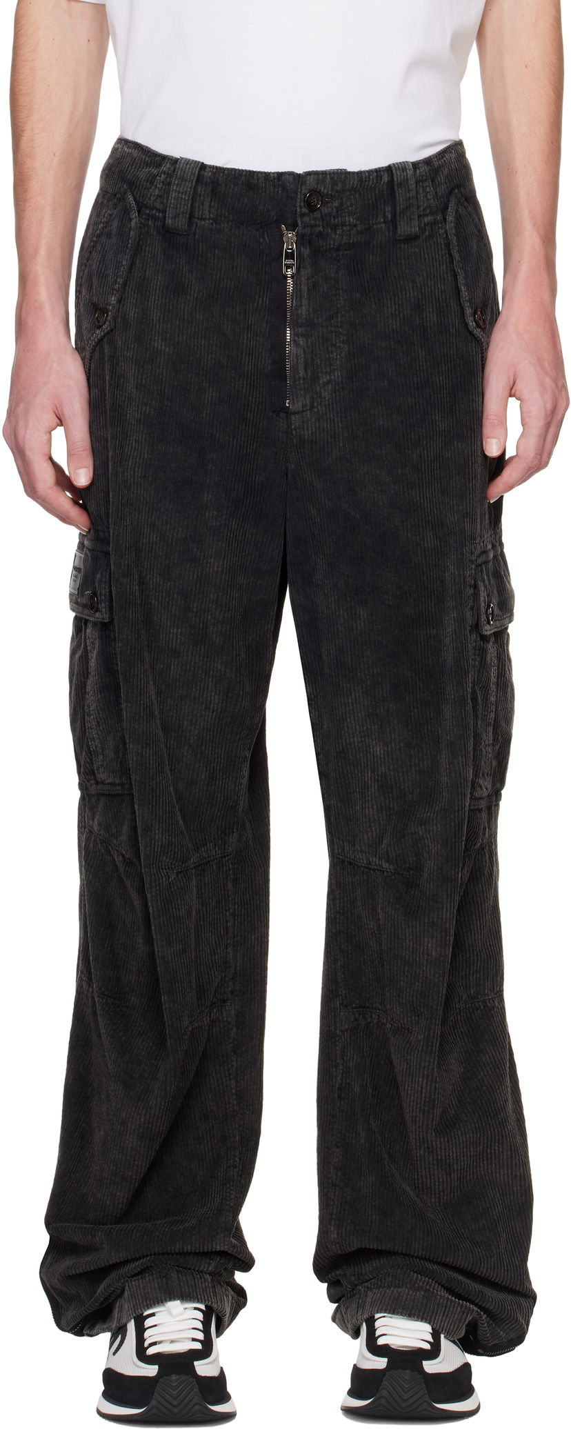 Штани карго Dolce & Gabbana Re-Edition Garment Dyed Cargo Pants чорний | GP0B9TG8LI1