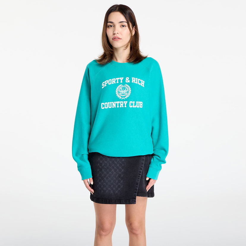 Світшоти Sporty & Rich Sporty & Rich Varsity Crest Soft Crewneck Sweatshirt Бірюзовий | ST082625218GR37