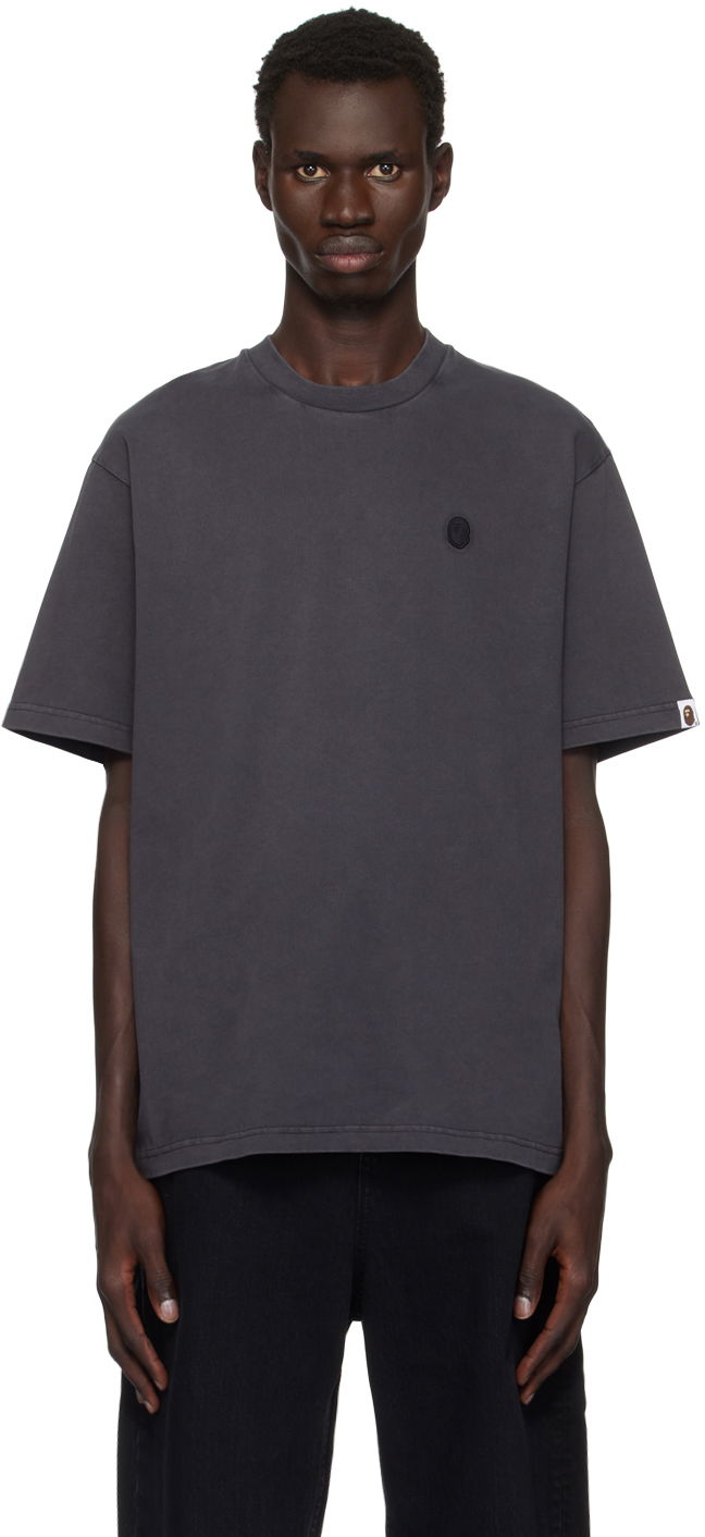 Футболка BAPE Ape Head One Point Garment Dyed T-Shirt чорний | 0ZXTEM109305M