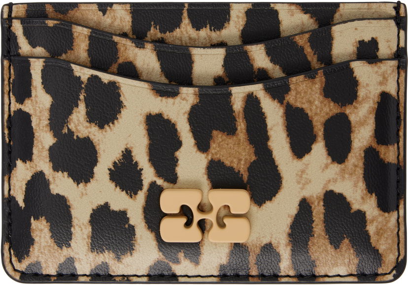 Гаманець GANNI GANNI Bou Leopard Print Card Holder бежевий | A6541