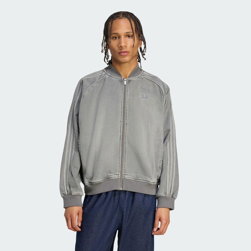 Куртка бомбер adidas Performance Adicolor Loose SST Denim Track Jacket Сірий | JW5915