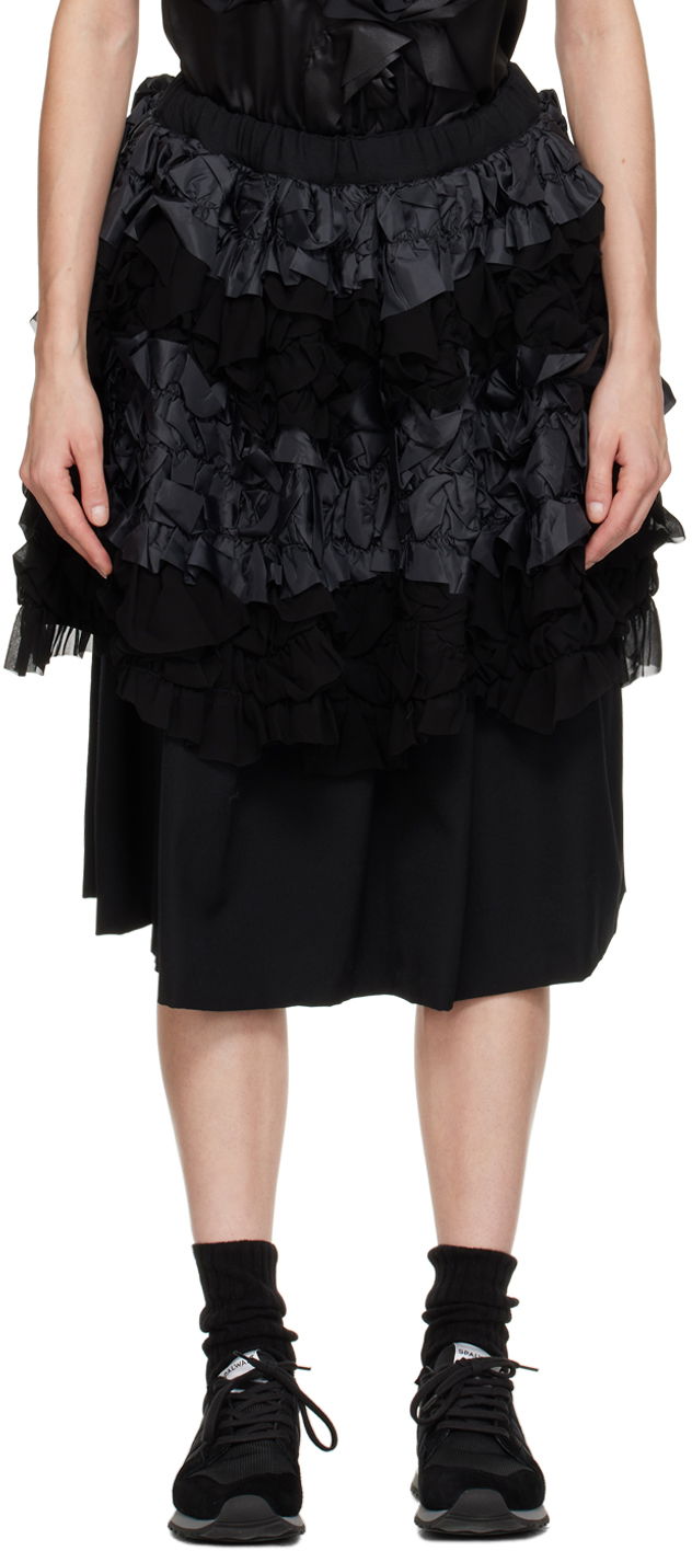 Спідниця Comme des Garçons Comme des Garçons Layered Midi Skirt чорний | RL-S008-051