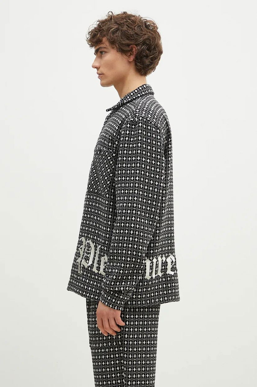 Сорочка Pleasures Cross Work Shirt With Regular Fit Сірий | P24F036