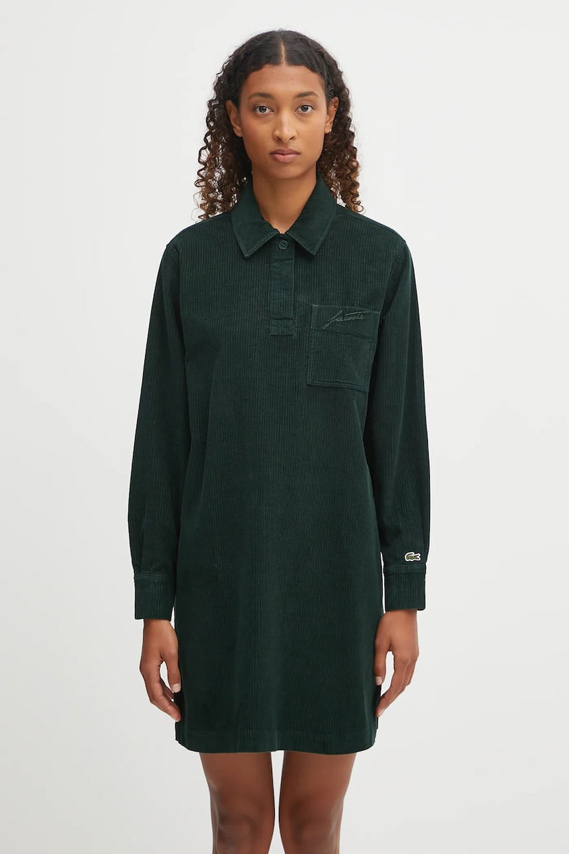 плаття Lacoste Lacoste Corduroy Mini Oversize Dress Зелений | EF5335