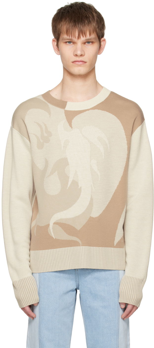 Cветр Feng Chen Wang Feng Chen Wang Phoenix Sweater бежевий | FUS15KT01B